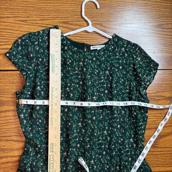 Reformation Parish Dress Coriander Green Asymmetrical Dress Green Size 12 - Picture 6 of 9